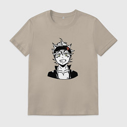 Футболка хлопковая мужская Черный клевер, Аста, цвет: миндальный