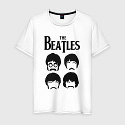 Футболка хлопковая мужская The Beatles Liverpool Four, цвет: белый