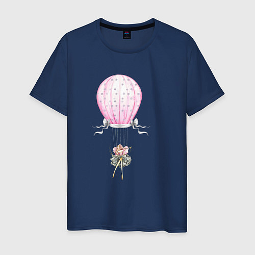 Мужская футболка Девочка на воздушном шаре / Тёмно-синий – фото 1