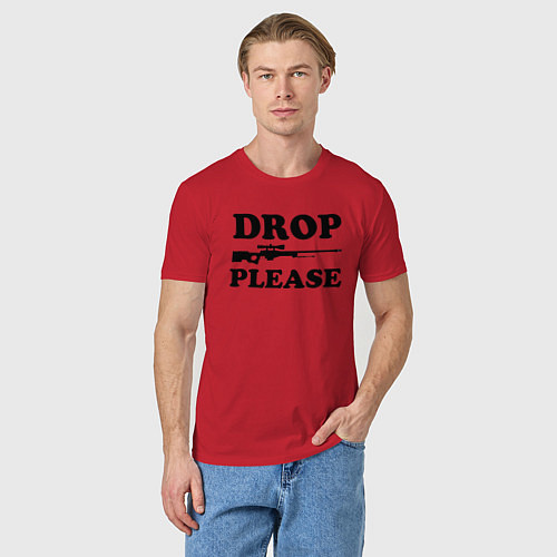 Мужская футболка Drop Please / Красный – фото 3