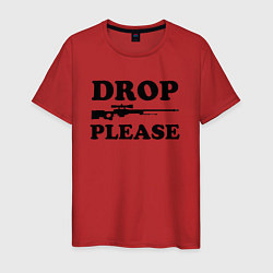 Футболка хлопковая мужская Drop Please, цвет: красный