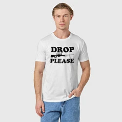 Футболка хлопковая мужская Drop Please, цвет: белый — фото 2