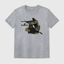 Футболка хлопковая мужская CS:GO, цвет: меланж
