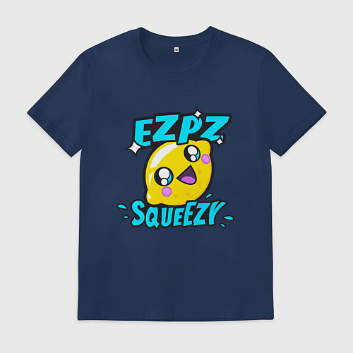 Мужская футболка Easy Peasy Lemon Squeezy / Тёмно-синий – фото 1