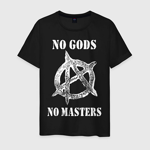 Мужская футболка NO GODS NO MASTERS / Черный – фото 1