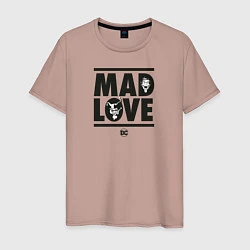 Футболка хлопковая мужская Mad love, цвет: пыльно-розовый