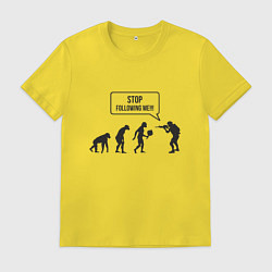 Футболка хлопковая мужская CS GO спина Z, цвет: желтый