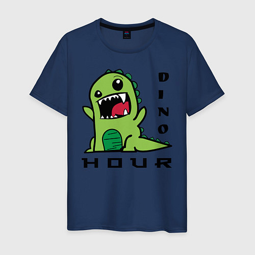 Мужская футболка DinoHour / Тёмно-синий – фото 1