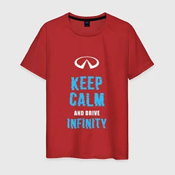 Футболка хлопковая мужская Keep Calm Infinity, цвет: красный