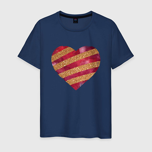 Мужская футболка Сердце / Тёмно-синий – фото 1