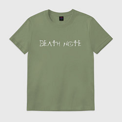 Футболка хлопковая мужская DEATH NOTE ТЕТРАДЬ СМЕРТИ, цвет: авокадо