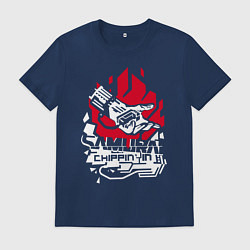Футболка хлопковая мужская Cyberpunk 2077 SAMURAI, цвет: тёмно-синий