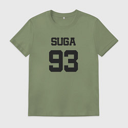 Футболка хлопковая мужская BTS - Suga 93, цвет: авокадо