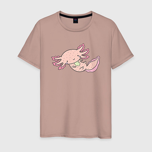 Мужская футболка Аксолотль / Пыльно-розовый – фото 1