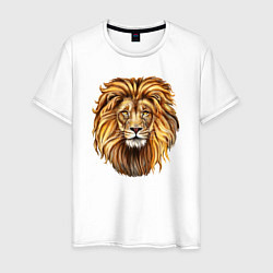 Футболка хлопковая мужская LION, цвет: белый