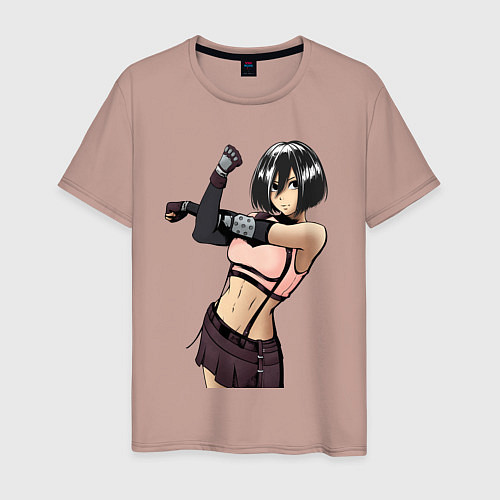 Мужская футболка Микаса Mikasa АТАКА ТИТАНОВ / Пыльно-розовый – фото 1