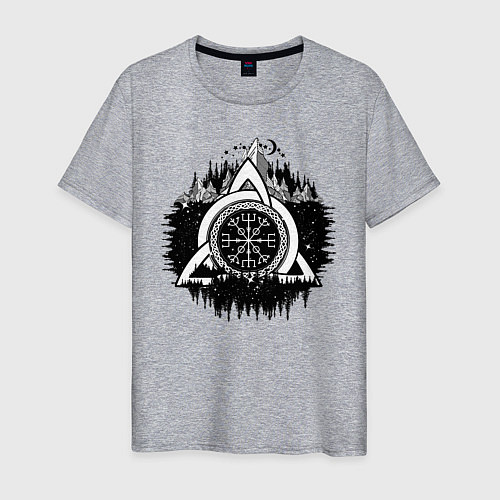 Мужская футболка Вегвизир Рунический Компас / Меланж – фото 1