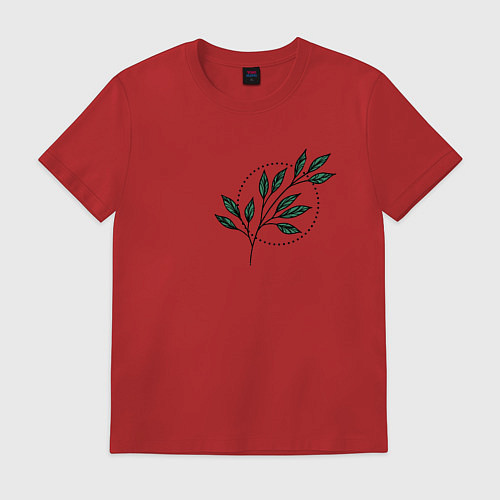 Мужская футболка Leaves / Красный – фото 1