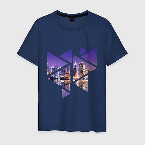 Мужская футболка Ночной город / Тёмно-синий – фото 1