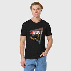 Футболка хлопковая мужская Rust Стучим в дверь соседу Раст, цвет: черный — фото 2