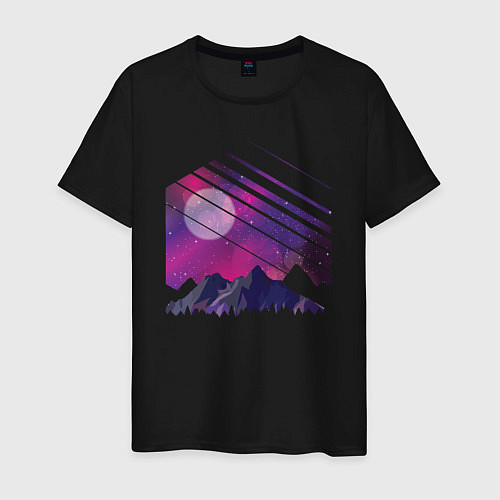 Мужская футболка Mountain Galaxy / Черный – фото 1