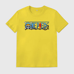 Футболка хлопковая мужская ONE PIECE ВАН ПИС, цвет: желтый