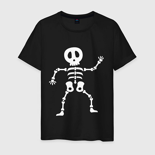 Мужская футболка Мультяшный скелет / Черный – фото 1
