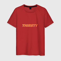 Футболка хлопковая мужская THIRSTY Жаждущий, цвет: красный