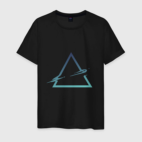 Мужская футболка Абстрактный жидкий треугольник / Черный – фото 1