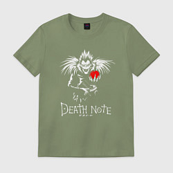 Футболка хлопковая мужская DEATH NOTE ТЕТРАДЬ СМЕРТИ, цвет: авокадо