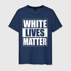 Футболка хлопковая мужская White lives matters, цвет: тёмно-синий