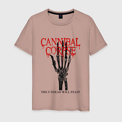 Футболка хлопковая мужская Cannibal Corpse Труп Каннибала Z, цвет: пыльно-розовый