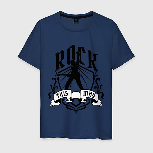 Мужская футболка Rock This Way / Тёмно-синий – фото 1