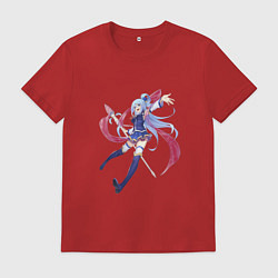 Футболка хлопковая мужская Aqua KonoSuba, цвет: красный