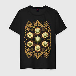 Футболка хлопковая мужская DnD Dices: Celtic Motifs, цвет: черный