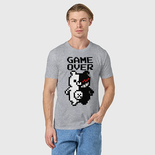 Мужская футболка MONOKUMA GAME OVER / Меланж – фото 3