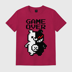 Футболка хлопковая мужская MONOKUMA GAME OVER, цвет: маджента
