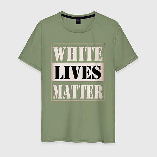 Мужская футболка White lives matters / Авокадо – фото 1