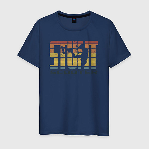 Мужская футболка Трюковый самокат STUNT SCOOTER / Тёмно-синий – фото 1