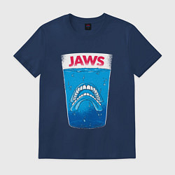 Футболка хлопковая мужская Jaws Челюсти - Прикол, цвет: тёмно-синий