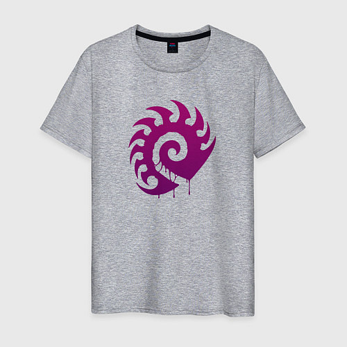 Мужская футболка Zerg logo Purple / Меланж – фото 1