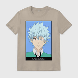 Футболка хлопковая мужская Шун Кайдо хитрец что-то задумал, цвет: миндальный