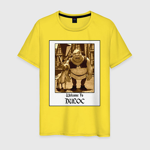 Мужская футболка Шрек с ослом / Желтый – фото 1