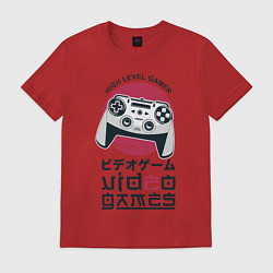 Футболка хлопковая мужская HIGH LEVEL GAMER TOKIO ГЕЙМЕР, цвет: красный