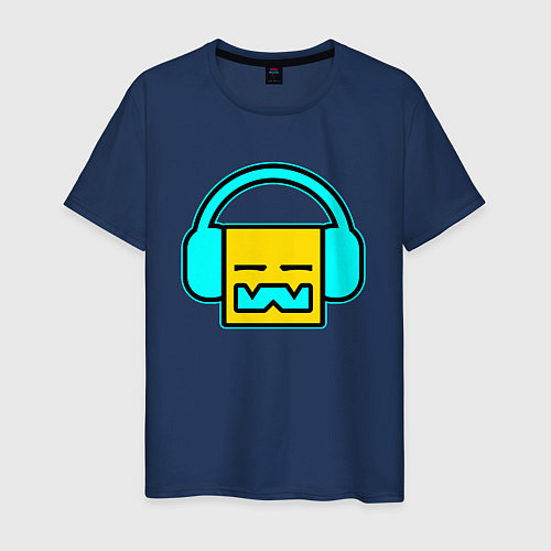 Мужская футболка Geometry Dash Music / Тёмно-синий – фото 1