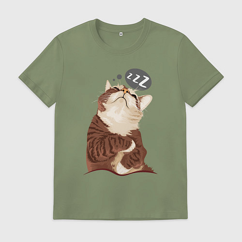 Мужская футболка СПЯЩИЙ КОТ / Авокадо – фото 1