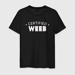 Футболка хлопковая мужская Certified weeb, цвет: черный