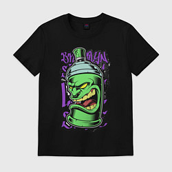 Футболка хлопковая мужская Graffiti paint spray, цвет: черный