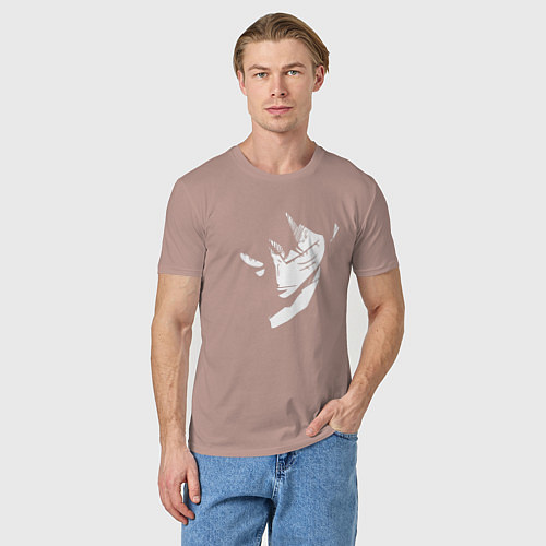 Мужская футболка Луффи из аниме One Piece / Пыльно-розовый – фото 3