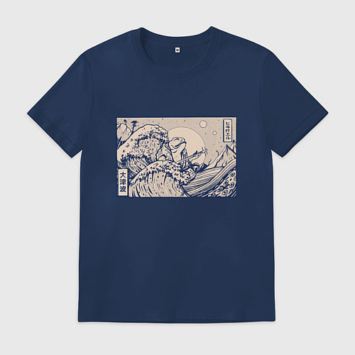 Мужская футболка Японская лягушка Укиё-э / Тёмно-синий – фото 1